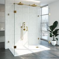 Douchecabine Compleet Just Creating Profielloos XL 100x180 cm Goud Sanitop