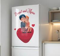 Verliefd stel op jullie namen koelkast sticker