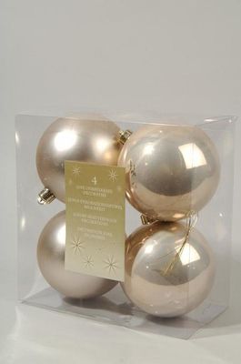 4 kerstballen parel 100 mm - Ksd