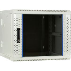 DSI 9U witte wandkast (kantelbaar) met glazen deur - DS6609W-DOUBLE server rack 600 x 600 x 500mm