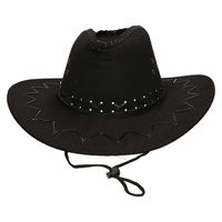 Guirca Carnaval verkleed Cowboy hoed Dallas - zwart - voor volwassenen - Western thema   -