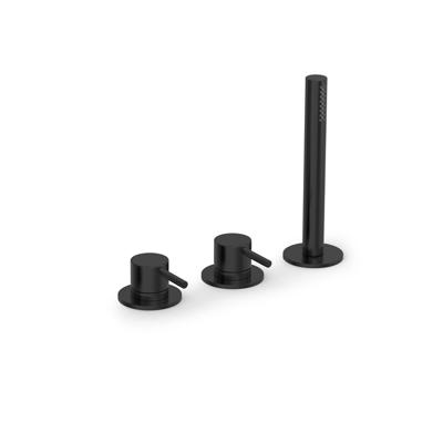 Inbouw Badrandcombinatie Hotbath Cobber Met 2-weg Omstel Geborsteld Zwart PVD (incl. Handdouche)