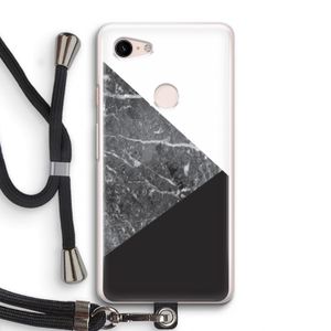 Combinatie marmer: Pixel 3 Transparant Hoesje met koord