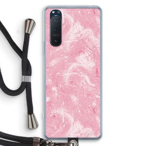 Abstract Painting Pink: Sony Xperia 5 II Transparant Hoesje met koord