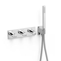 Douchekraan Tres B-System | Inbouw | Thermostaatkraan | Excl.Inbouwdeel | 3-weg | Rechthoek | Chroom