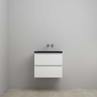 On-Line Onderkast - 60 cm - Voorgemonteerd - Ladestructuur - Acryl Wastafel - zonder Kraangat - Hoogglans Wit