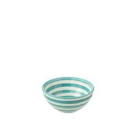 J-Line Bowl Granada Stripes High Ceramic White|Aqua Small - thumbnail