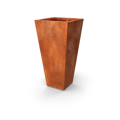Vaso vaasvormige plantenbakken Cortenstaal Lengte: 600 Breedte: 600 Hoogte: 1200 - Geroba