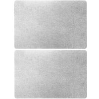 Set van 12x stuks rechthoekige placemats zilver met glitters 43,5 x 28,5 cm