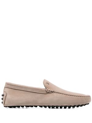 Tod's mocassins en daim à plaque logo - Tons neutres