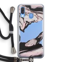Roze stroom: Samsung Galaxy A40 Transparant Hoesje met koord