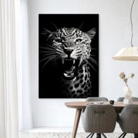 Urban Cotton Wandkleed 'Rawr Cheetah' 145 x 190cm in Frame - black