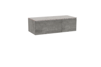 Storke Edge zwevend badmeubel 120 x 52 cm beton donkergrijs met Tavola enkel of dubbel wastafelblad in mat wit/zwart terrazzo