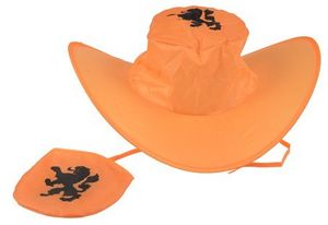 Nederlands Hoed opvouwbaar 38 x 38 x 10 cm oranje