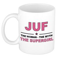 Juf the woman, the myth, the supergirl cadeau koffiemok / theebeker 300 ml   -