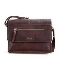 Spikes & Sparrow Crossbody Schoudertas met Overslag Donker Bruin Spikes & Sparrow Crossbody Schoudertas met Overslag Donker Bruin