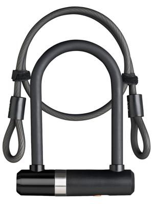 Axa Beugelslot newton mini met slotkabel 100/8 - zwart