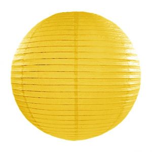 Luxe bol vorm lampion geel 35 cm   -