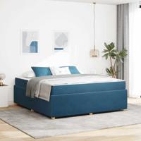 Bedframe met matras met matras Blauw 180 x 200 cm Fluweel