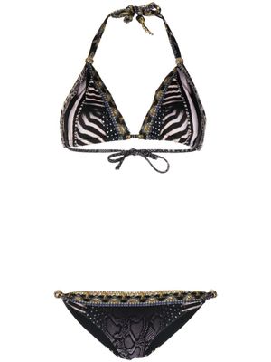 Camilla bikini imprimé à dos-nu - Noir
