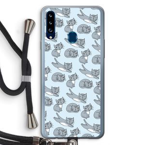 Poezen: Samsung Galaxy A20s Transparant Hoesje met koord
