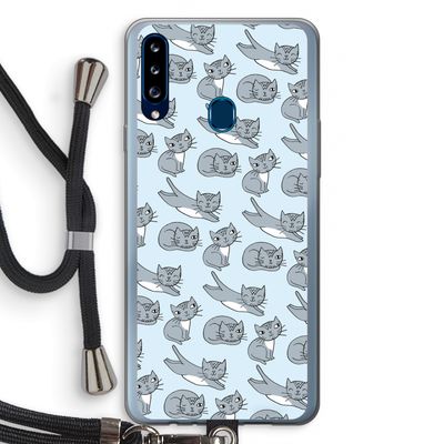 Poezen: Samsung Galaxy A20s Transparant Hoesje met koord