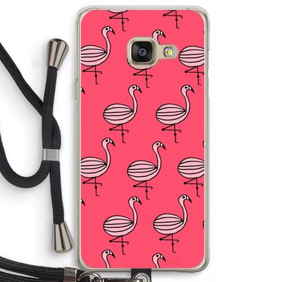 Flamingo: Samsung Galaxy A3 (2016) Transparant Hoesje met koord