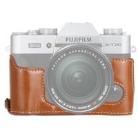 1/4 inch draad PU lederen camera halve Case Base voor FUJIFILM X-T10/X-T20 (bruin)