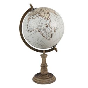 Clayre & Eef Grijze Wereldbol/globe 22*22*37 cm 64929