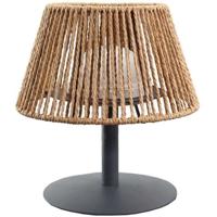 Lampada da tavolo senza fili - LUMISKY - STANDY MINI RAFFY - H22 cm - Rafia naturale - Bianco caldo e LED bianco