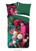 Pure Dekbedovertrek "bloemen, bladeren en een papagaai" - Multi - (135x200 cm) - Microfiber