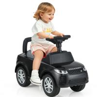 Duwauto voor Kinderen Glijspeelgoed voor Peuters met Claxon en Opbergruimte Onder de Stoel Auto om in te Rijden voor Kinderen Zwart