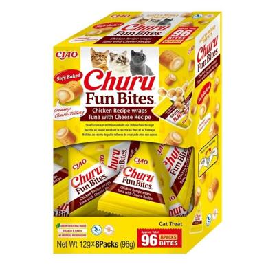 INABA Churu Fun Bites Chicken, tuna and cheese - Kattensnoepje - 8x12g