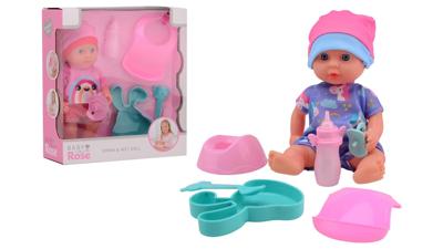 Baby Rose drink- en plaspop 20cm, 2 assorti