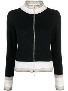 Barrie cardigan zippé Mottled en cachemire - Noir