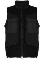 White Mountaineering gilet zippé à empiècements - Noir