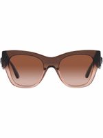 Versace Eyewear lunettes de soleil à plaque logo - Marron