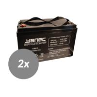 Yanec gel accu 12v 100ah vervangingsset (excl. kabels)