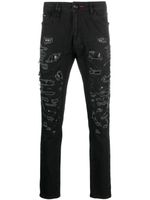 Philipp Plein jean slim à effet usé - Noir