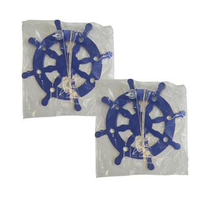Feestartikelen maritiem thema - 2x - stuurwielen - 400 cm - blauw/wit - papier Feestartikelen maritiem thema - 2x - stuurwielen - 400 cm - blauw/wit - papier