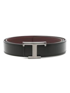 Tod's ceinture réversible en cuir à boucle T - Noir