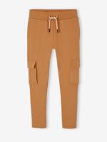 Joggingbroek met battle-zakken voor jongens pecannoot