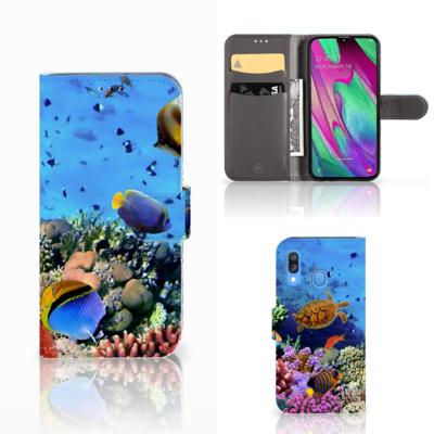 Samsung Galaxy A40 | Telefoonhoesje | Met pasjeshouder | Vissen