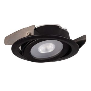 DVS SW LED-inbouwspot kantelbaar 4,2W 2700K/3000K/4000K IP20 Zwart