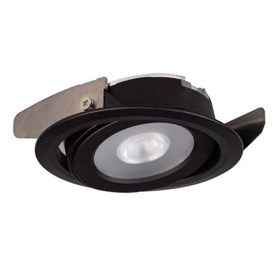 DVS SW LED-inbouwspot kantelbaar 4,2W 2700K/3000K/4000K IP20 Zwart