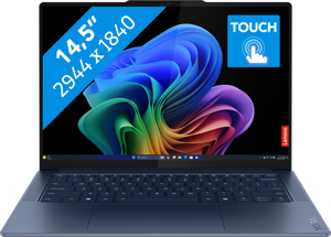 Lenovo Yoga Slim 7 14Q8X9 Qualcomm Snapdragon X1E-78-100 Laptop 36,8 cm (14.5") Touchscreen 3K 16 GB LPDDR5x-SDRAM 1 TB SSD Wi-Fi 7 (802.11be) Windows 11 Home Blauw