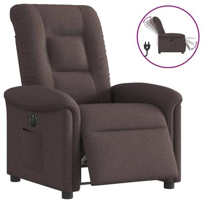 Fauteuil verstelbaar elektrisch stof donkerbruin
