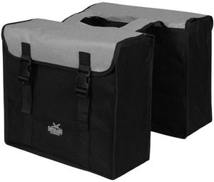 Greenlands dubbele tas, zwart-grijs. afmeting 38x34x13cm. totaalinhoud 35l