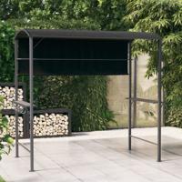 Prieel met dak 220x110x200 cm antracietkleurig