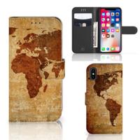 Apple iPhone X | Xs | Flip Cover | Wereldkaart
